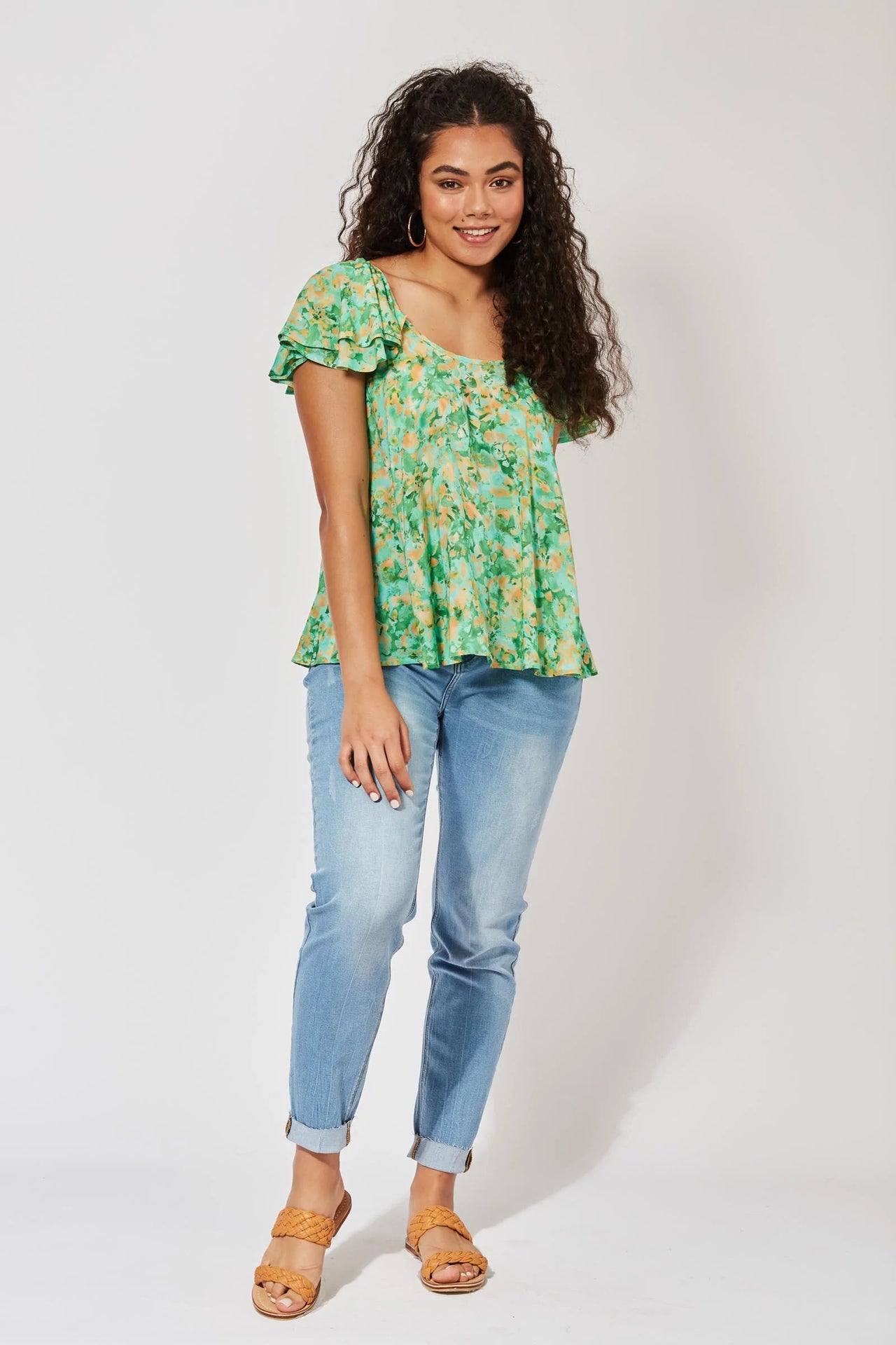 Haven Zanzibar Kumquat Frill Top