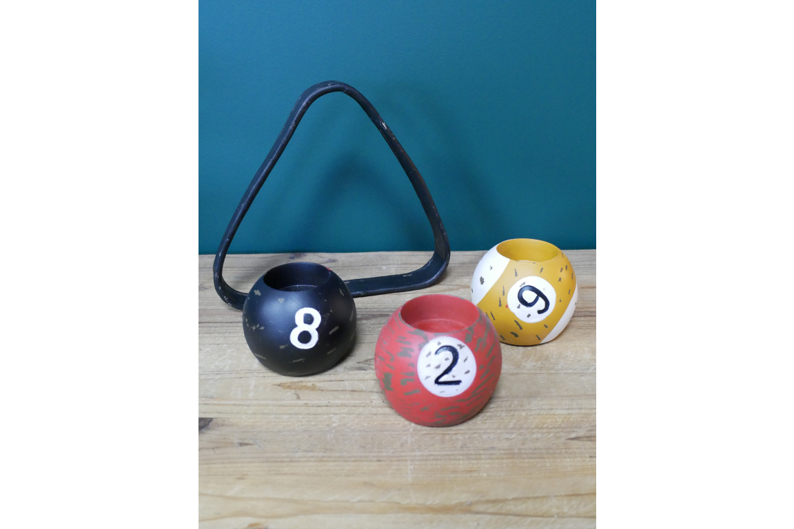 Dutch Imports Pool Ball Candle Holders