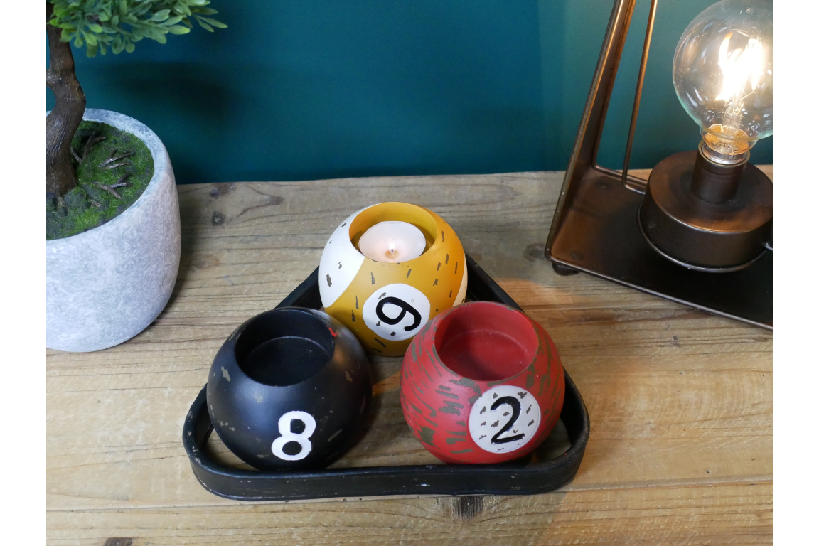 Dutch Imports Pool Ball Candle Holders