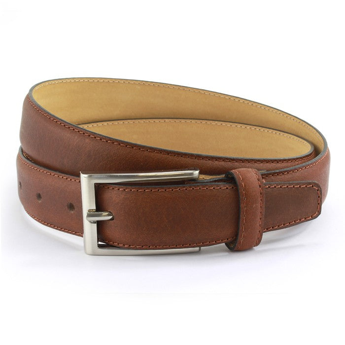 Sophos Waxed Leather Belt with Nubuck Lining - Brown