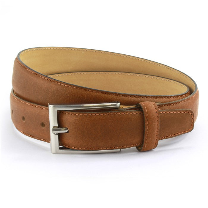 Sophos Waxed Leather Belt with Nubuck Lining- Tan