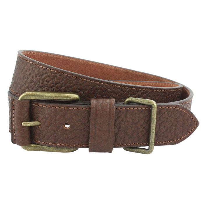Sophos Grained Leather Metal Keeper Belt