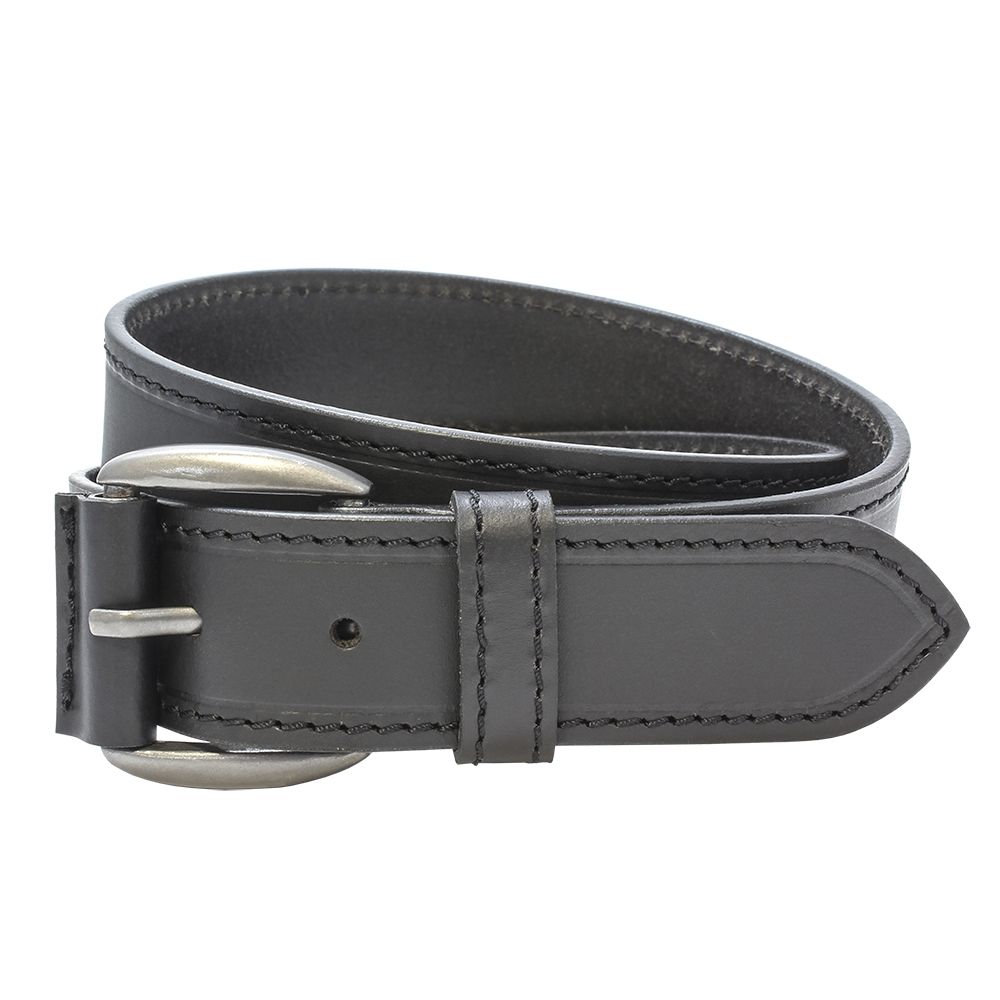 Sophos Stitched Edge Black Leather Belt