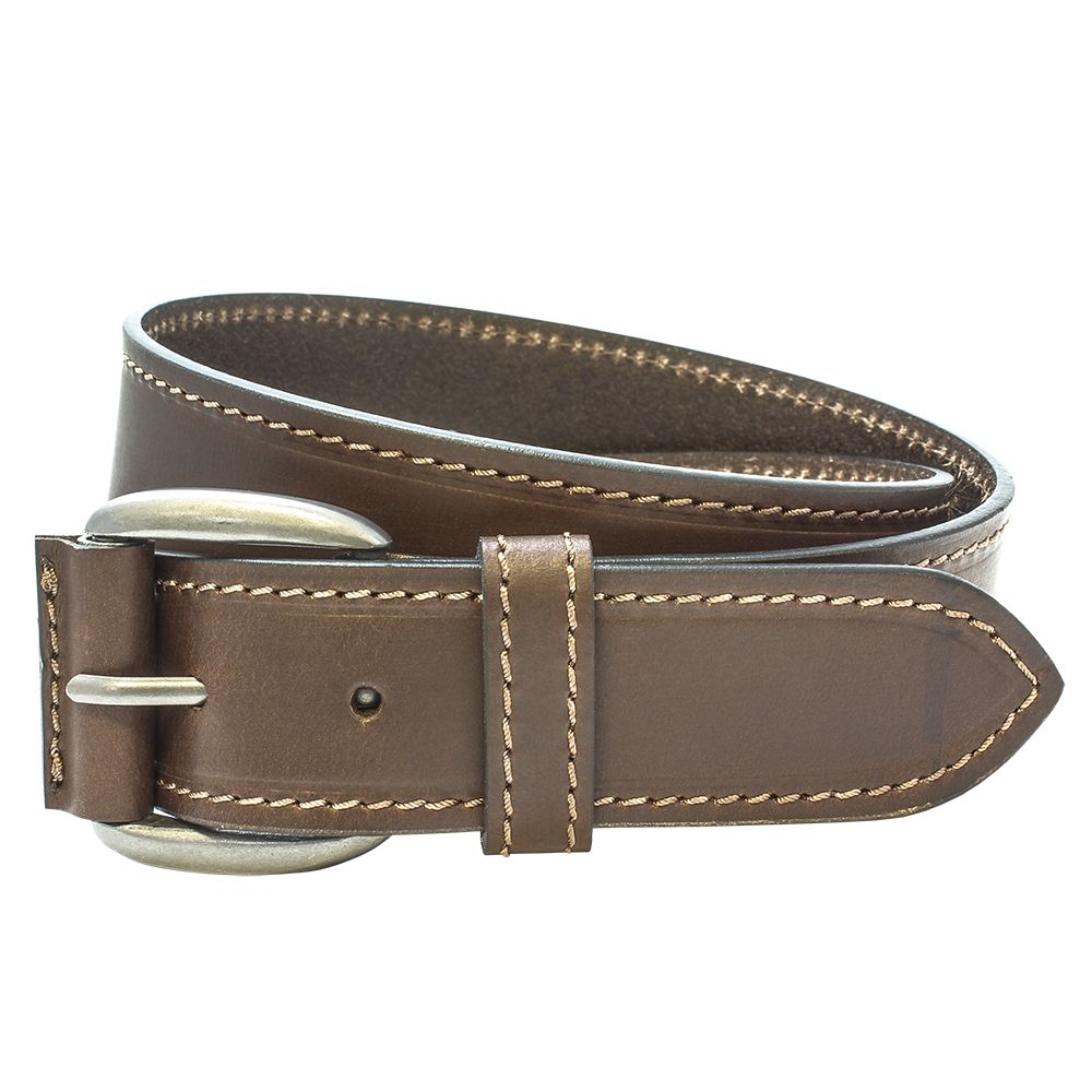 Sophos Stitched Edge Brown Leather Belt