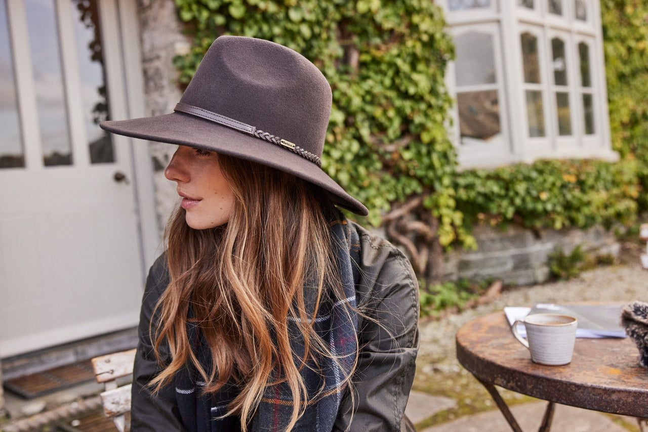 Barbour Tack Fedora Hat - Chocolate/Praline