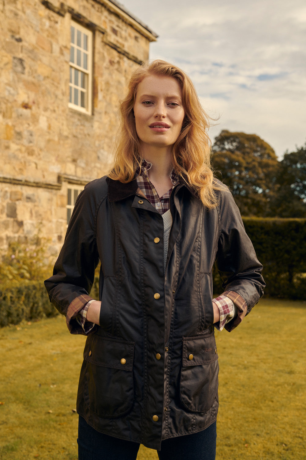 Barbour Beadnell Waxed Cotton Jacket Waterproof Barbour Belted