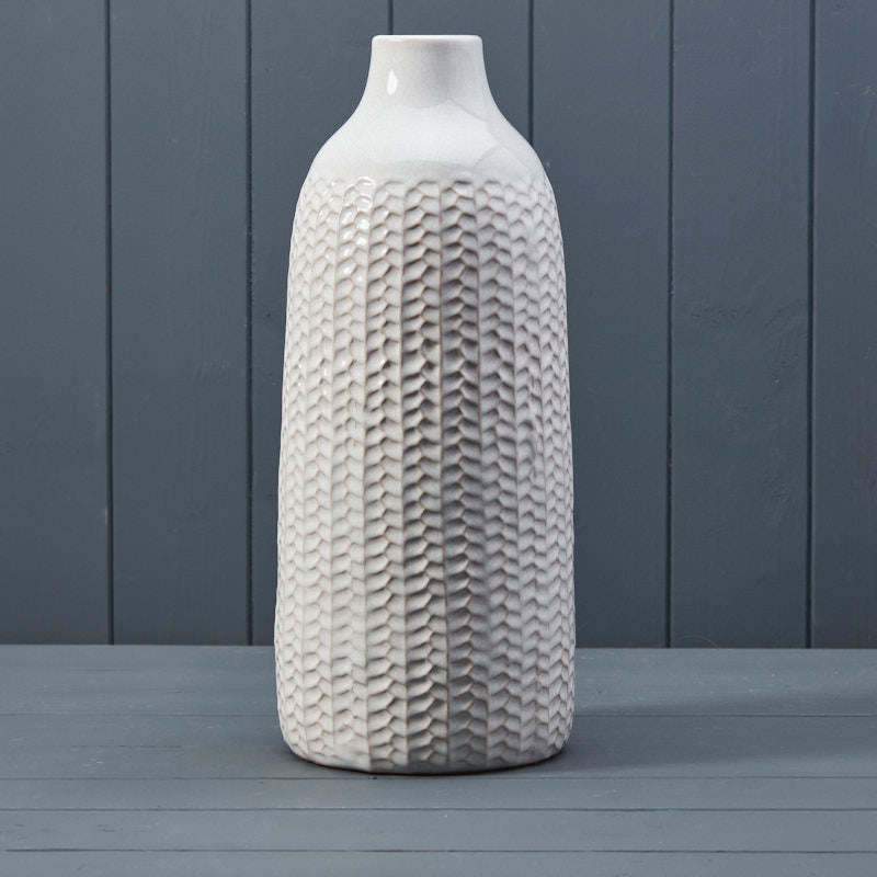 Satchville White Ceramic Vase