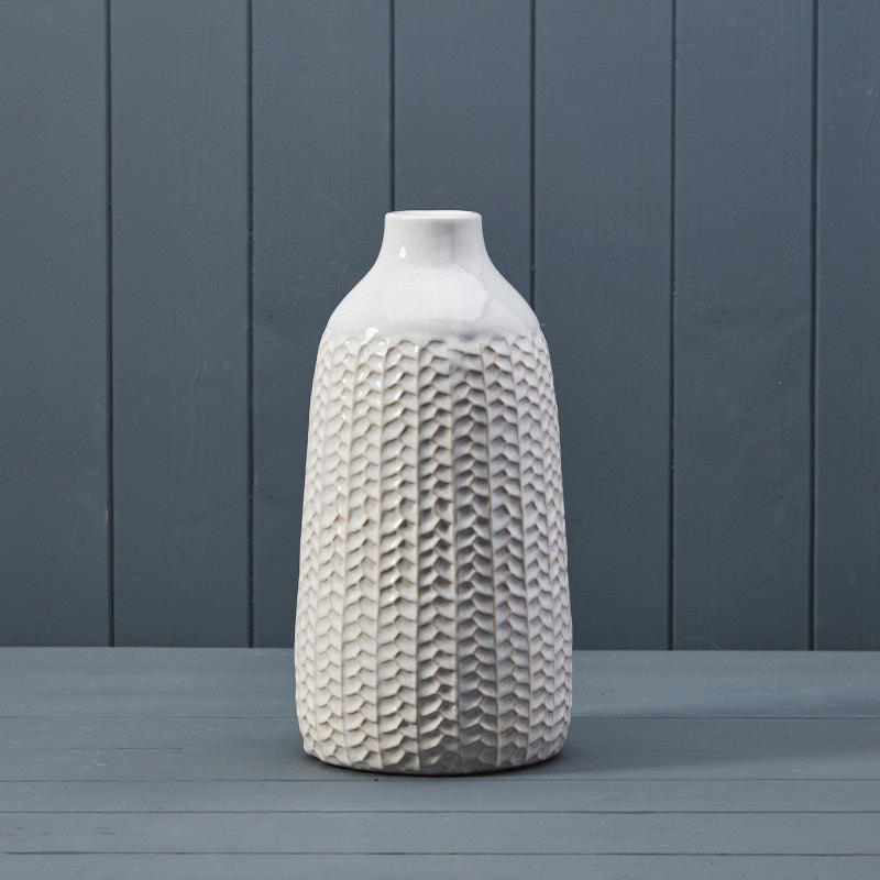Satchville White Ceramic Vase(28.5)