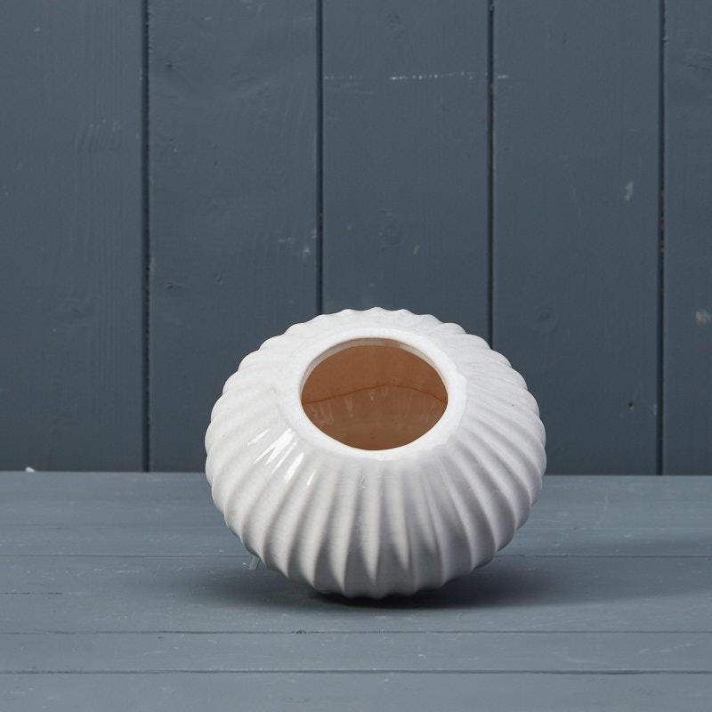 Satchville White Ceramic Pot 15cm