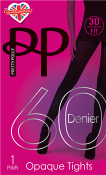 Pretty Polly 60 Denier Opaque Tights - Charcoal