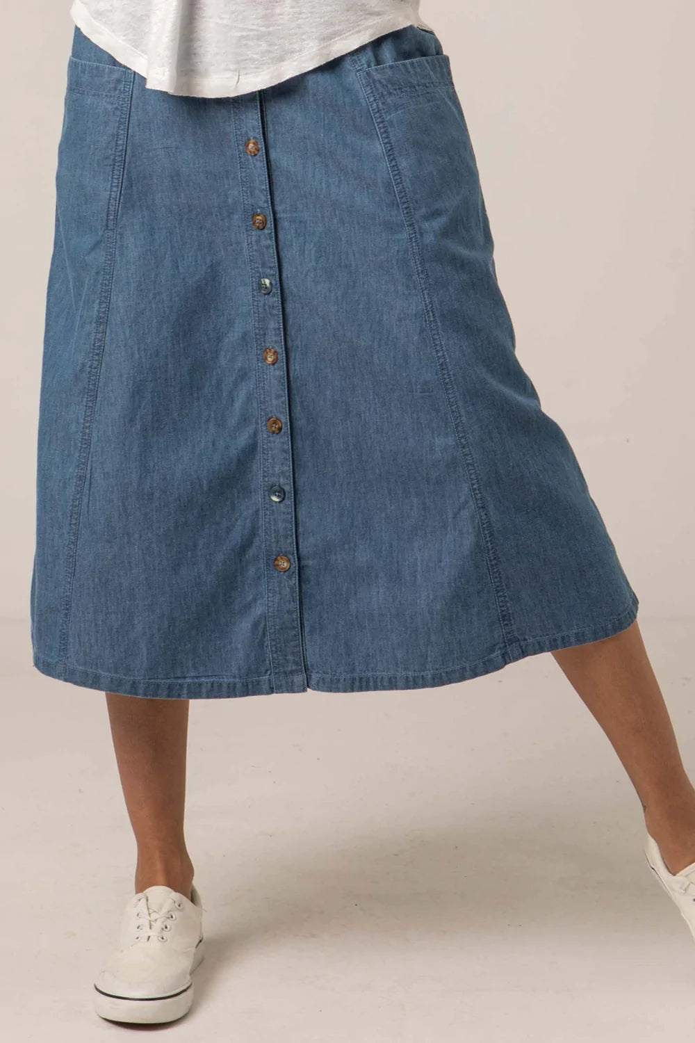 Mistral Button Through Denim Skirt
