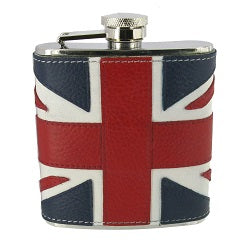 Sarome 6oz Union Jack leather flask