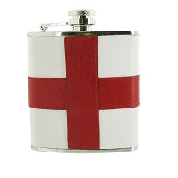 Sarome St Georges Cross Leather Flask 6oz