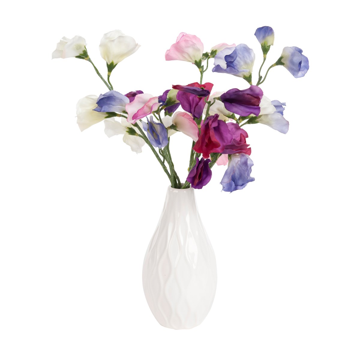 Florasilk Sweet Peas in Porcelain