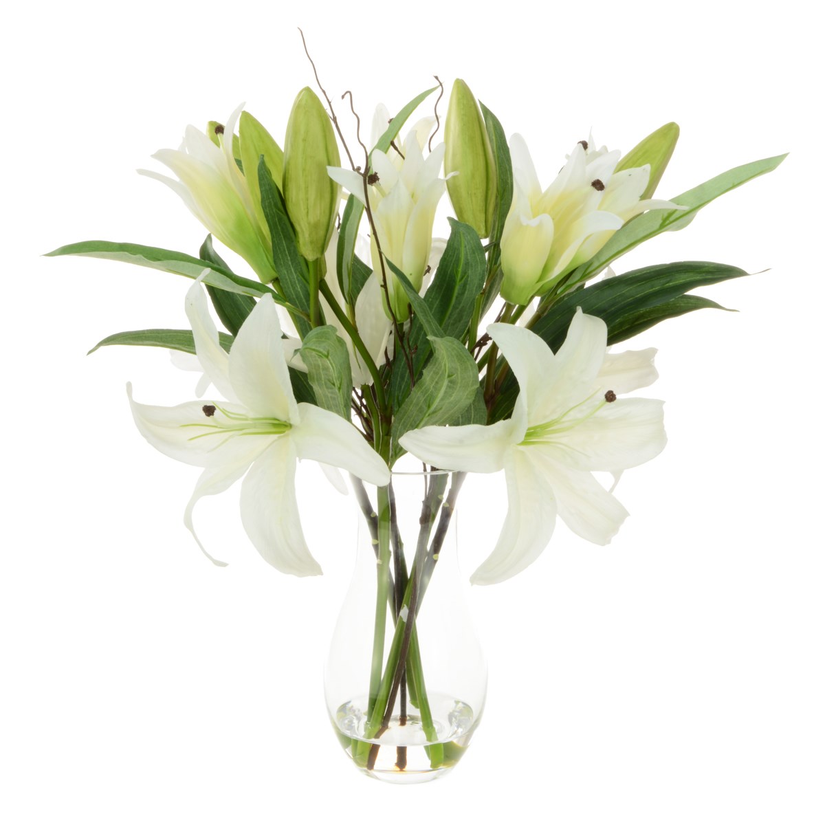 Florasilk Lilies in Flared Vase