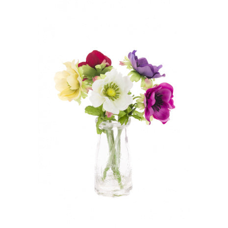 FloralSilk Anemone in Milk Bottle