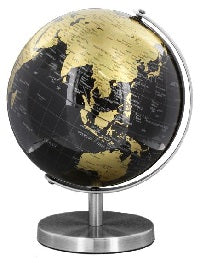 Sarome 14.2cm Black/Gold Globe on Metal Base