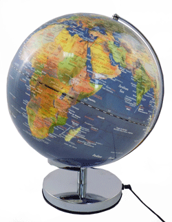 Sarome 12" Illuminated Globe on Metal Base