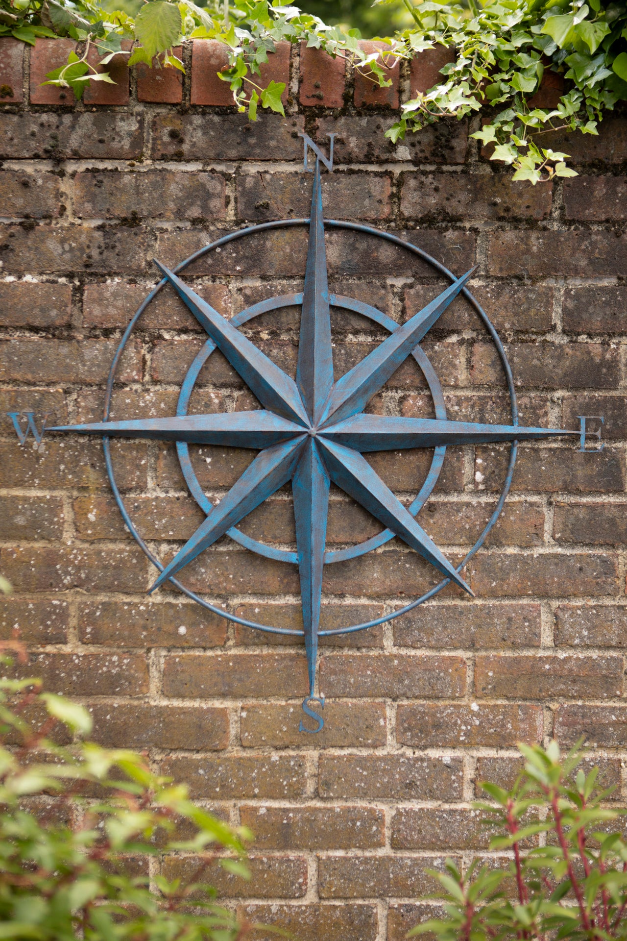 London Ornaments Blue Wall Compass