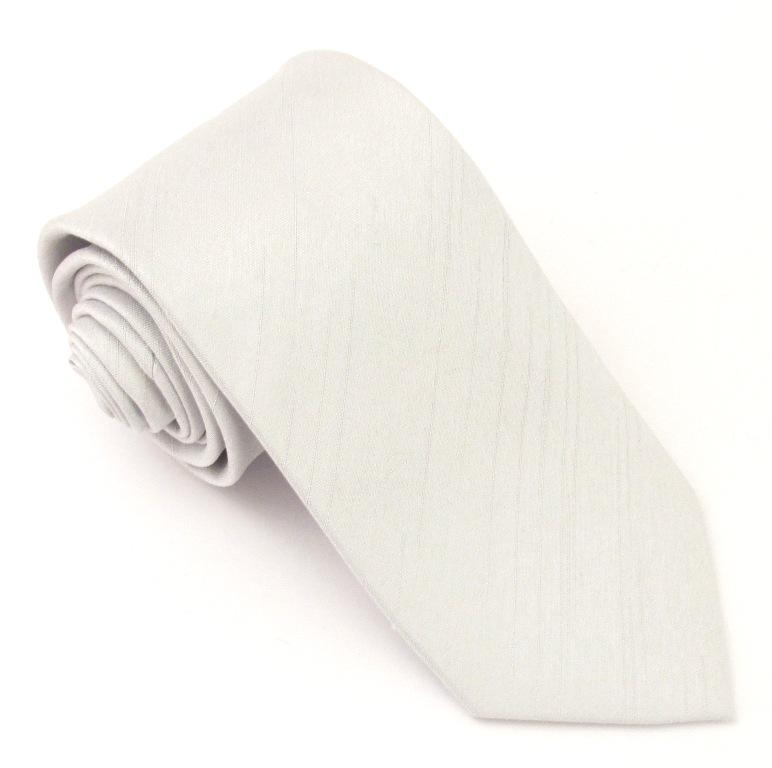 Van Buck Plain Slub Wedding Tie - Silver Grey