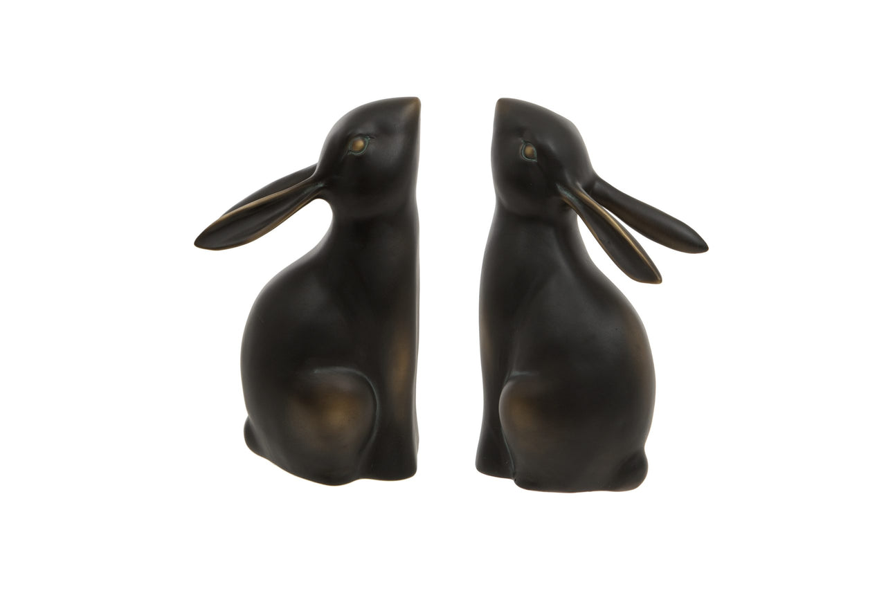 London Ornaments Smooth Rabbit Bookends