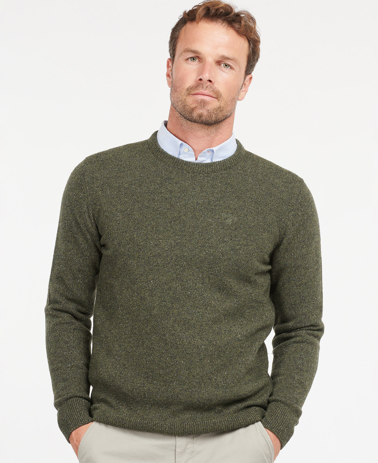 Barbour Tisbury Crew Neck Jumper - Dark Seaweed