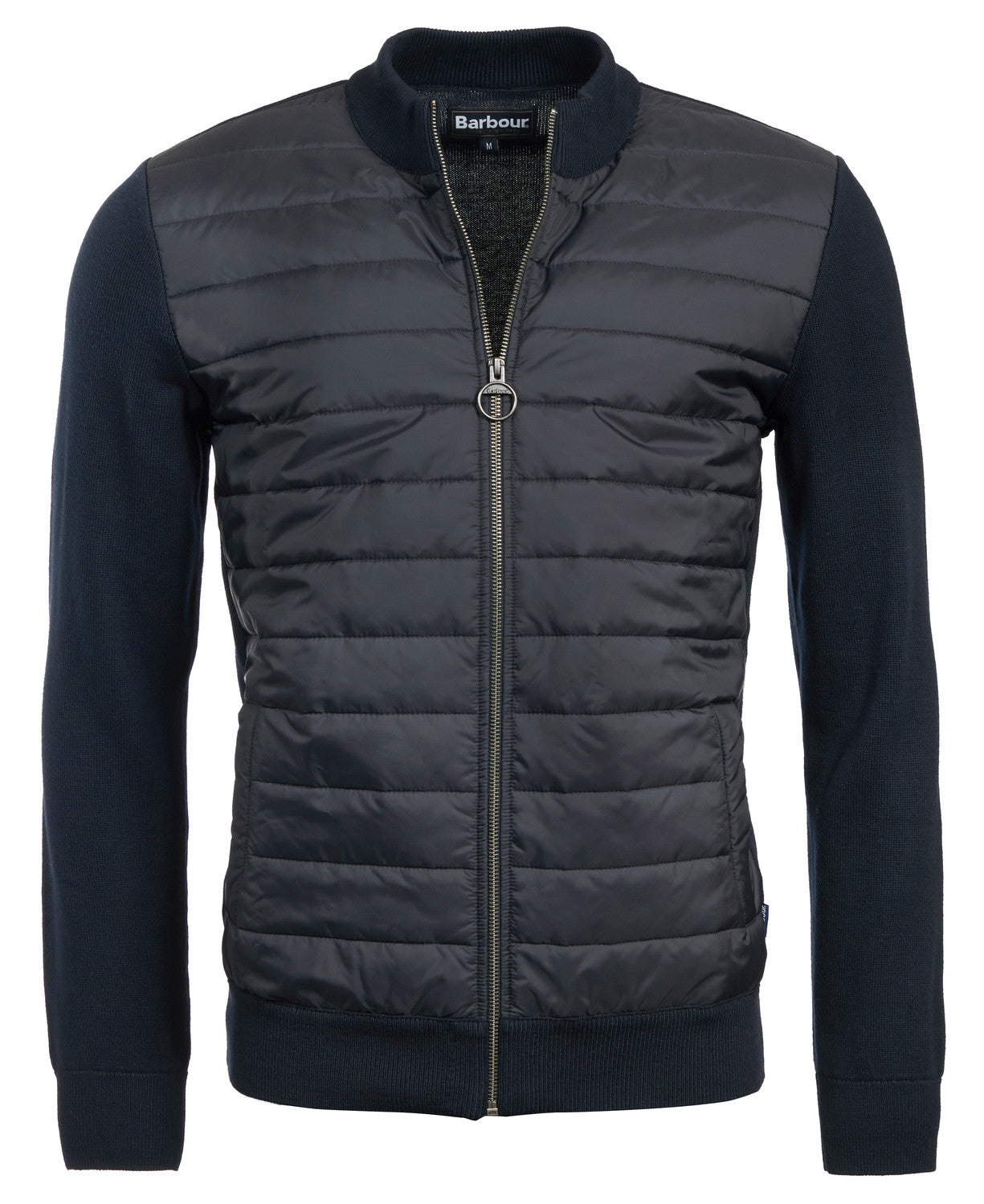 Barbour Carn Baffle Zip Through Navy Sweater