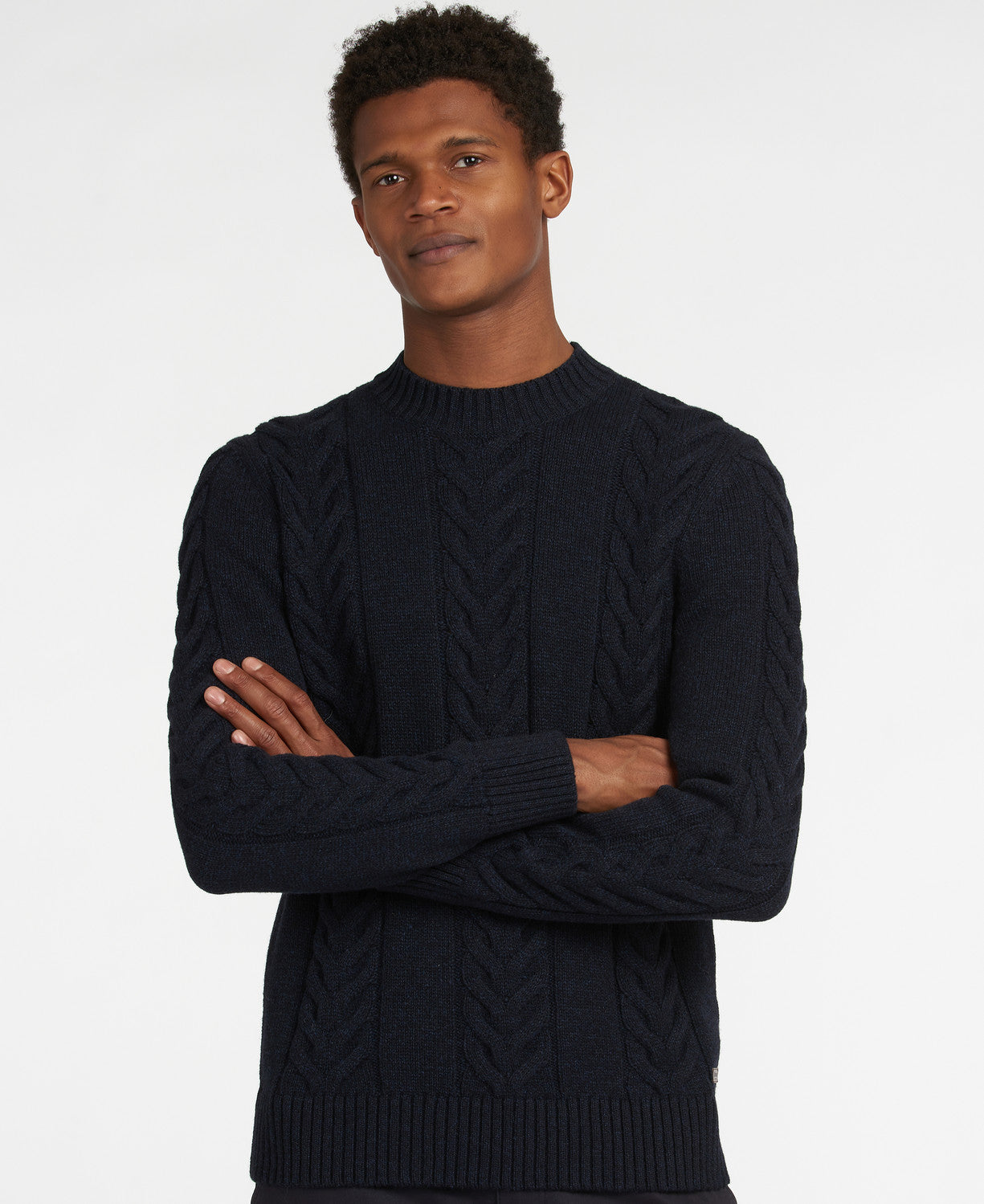 Barbour essential cable best sale crew
