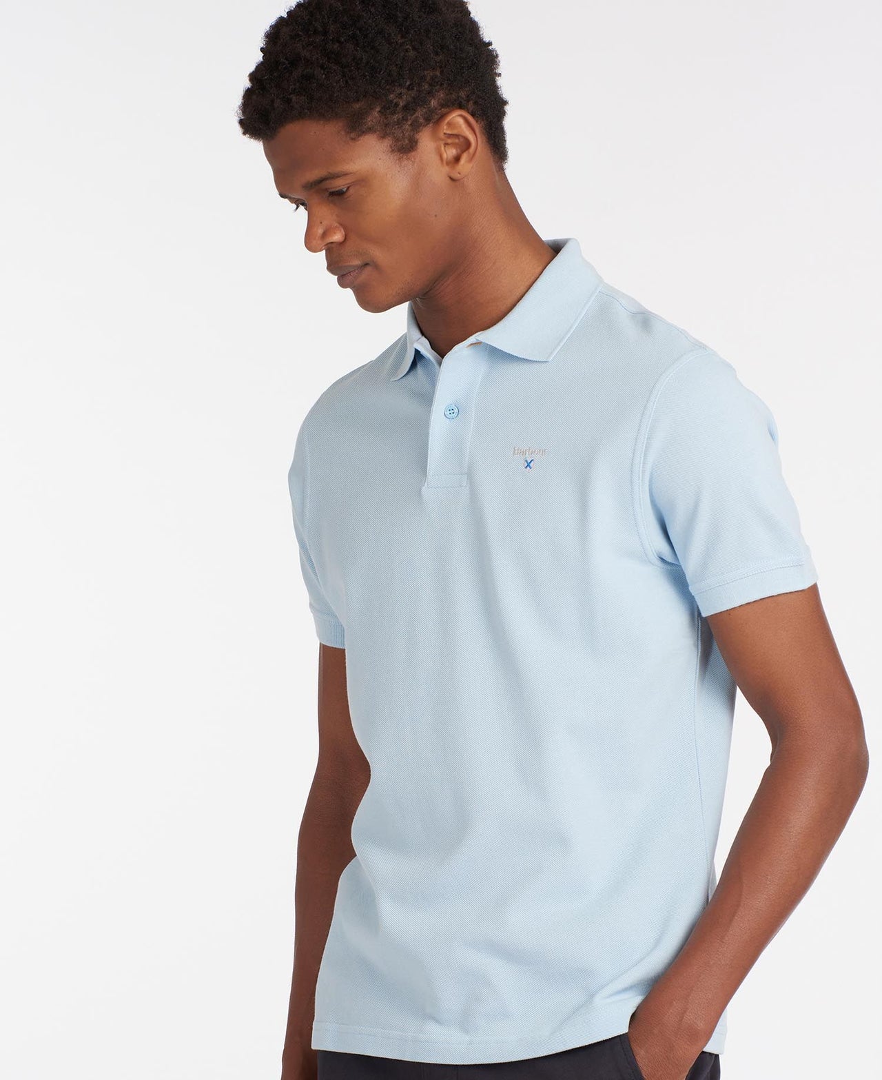 Barbour Sports Tailored Polo Shirt- Sky
