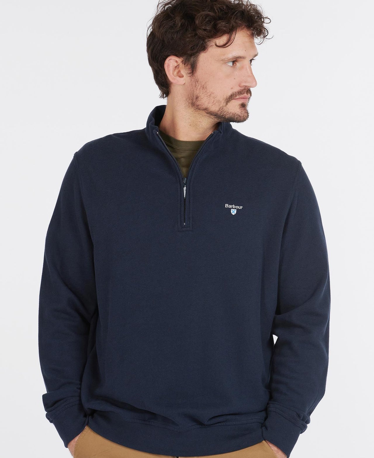 Barbour Bankside Half Zip Navy Top