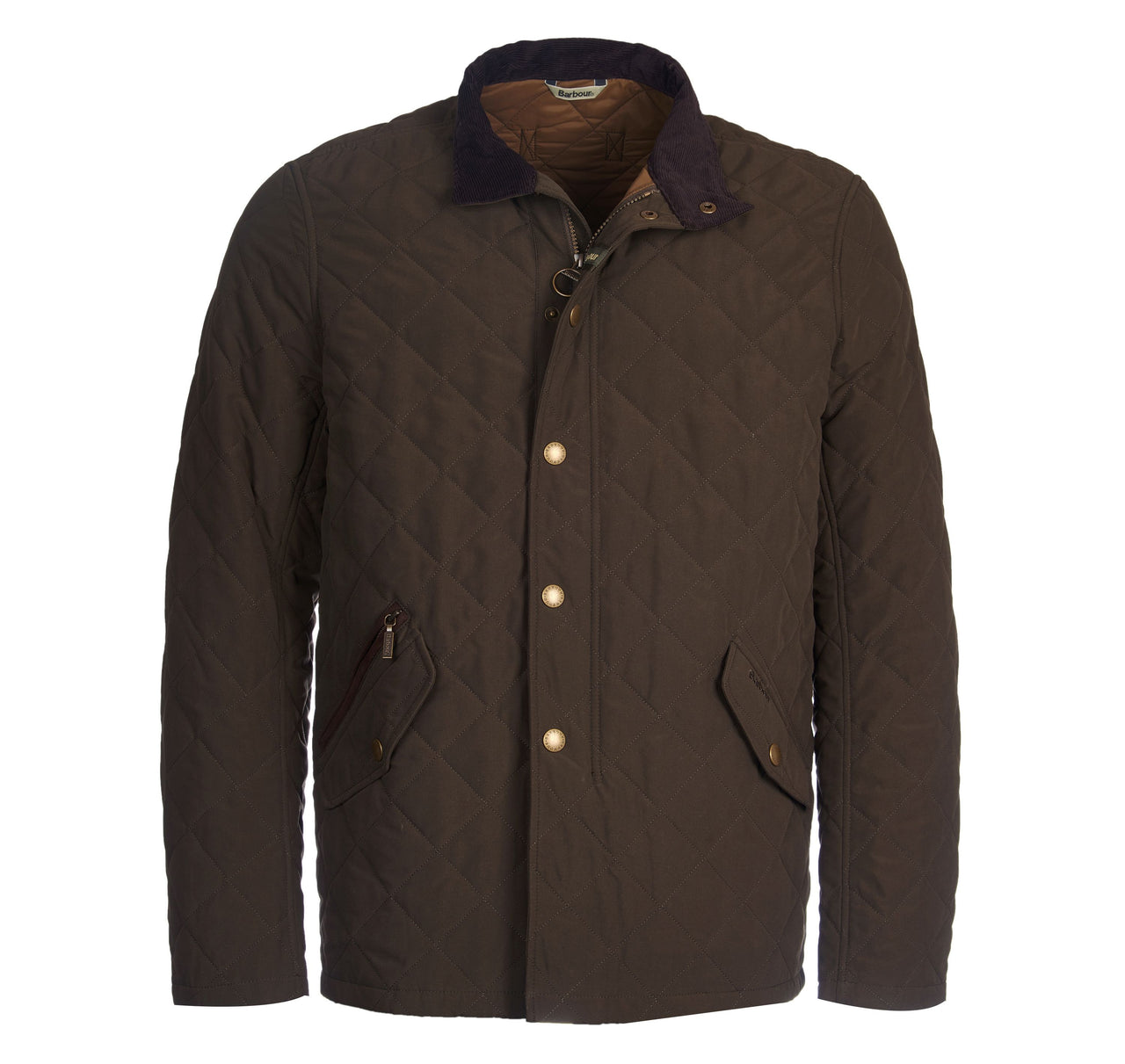 Barbour Shoveler Quilted Coat - Dark Olive