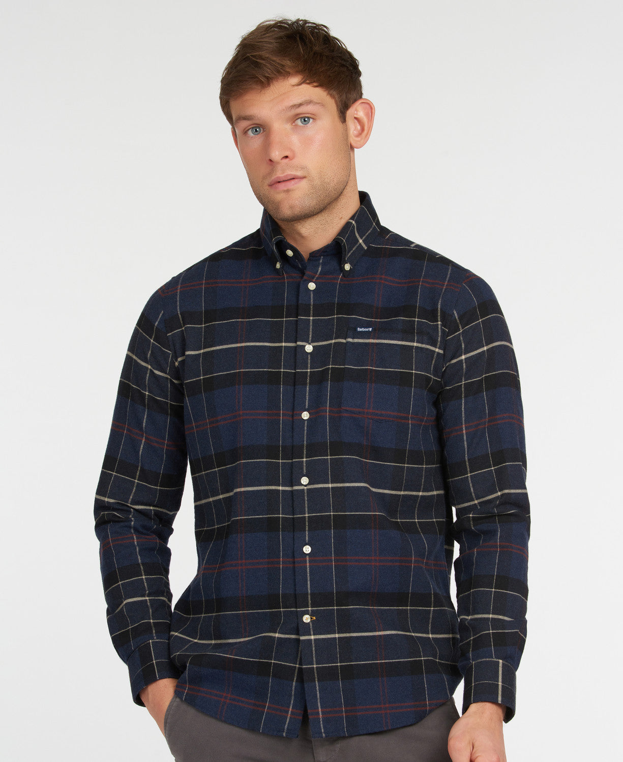 Barbour Lutsleigh Tartan Cord Shirt - Navy Marl