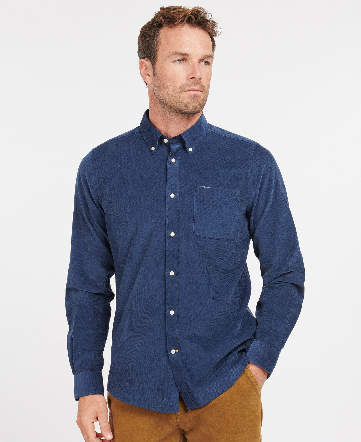 Barbour Ramsey Tailored Cord Shirt - Dark Denim