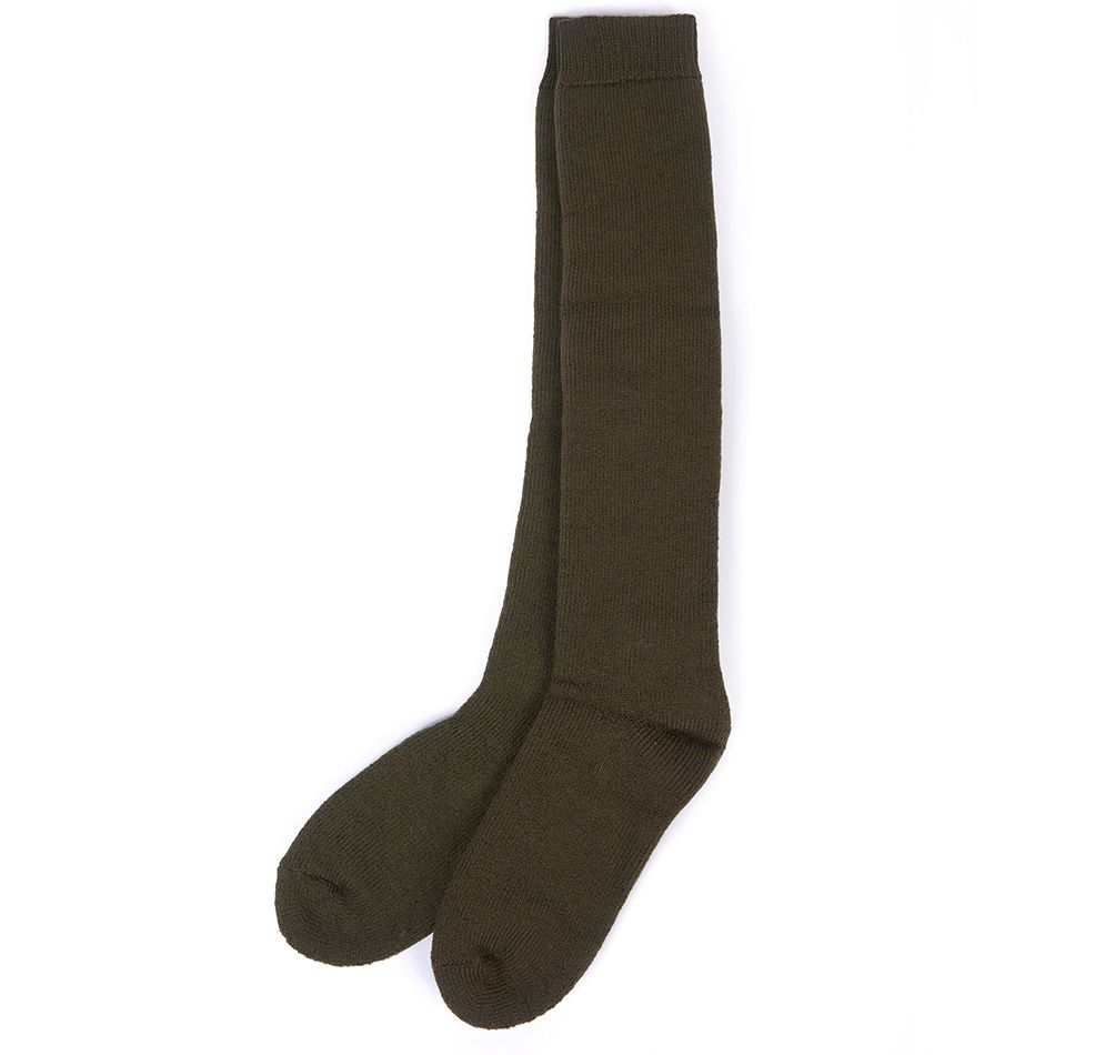 Barbour Wellington Knee Socks - Olive Green