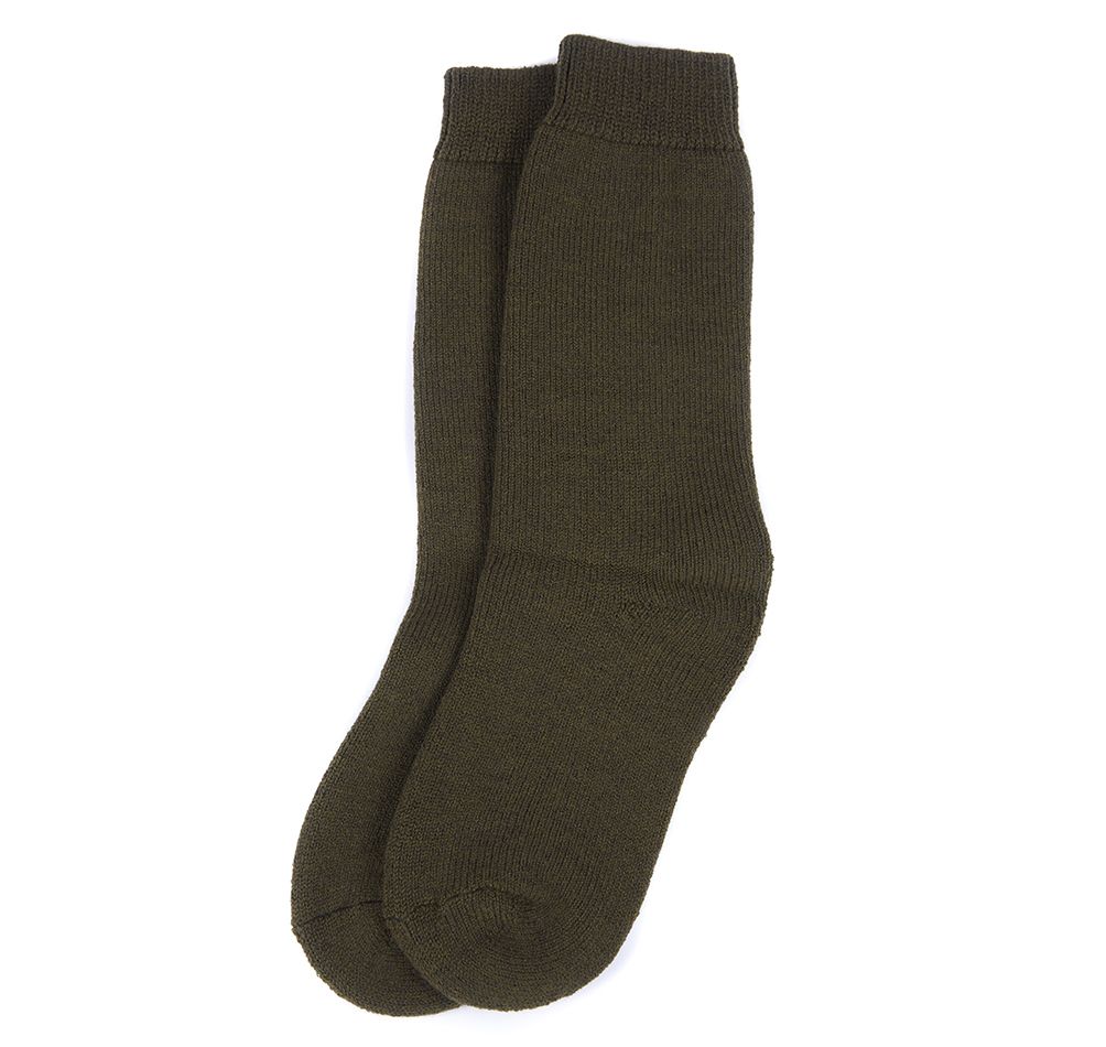 Barbour Wellington Calf Socks - Olive Greent