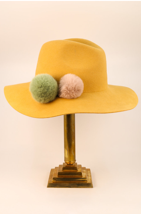 Powder Cassandra Wool Hat - Mustard