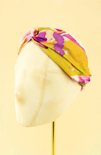 Powder Orchid Elasticated Headband - Mustard