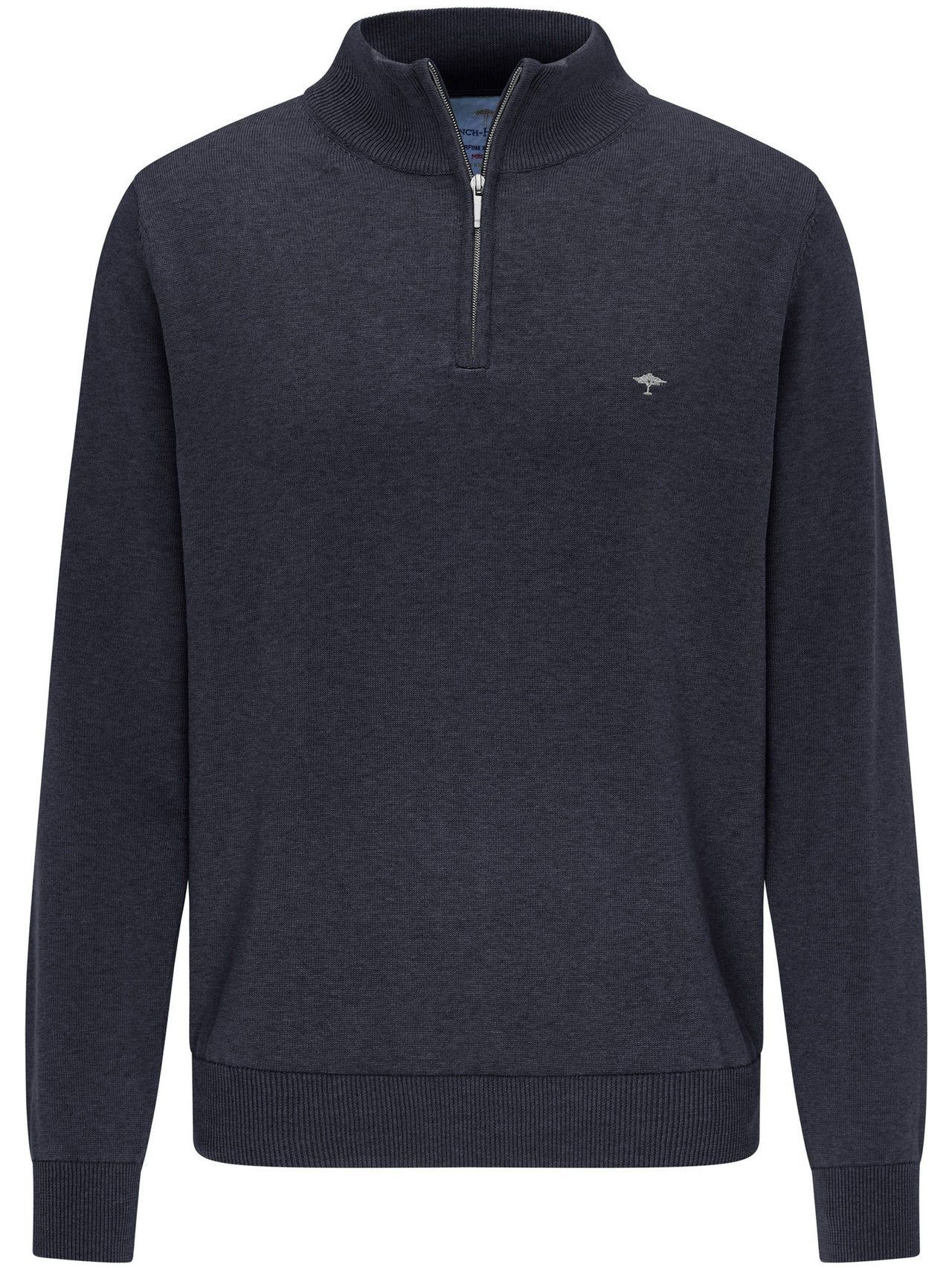 Fynch Hatton Troyer Zip Navy Jumper