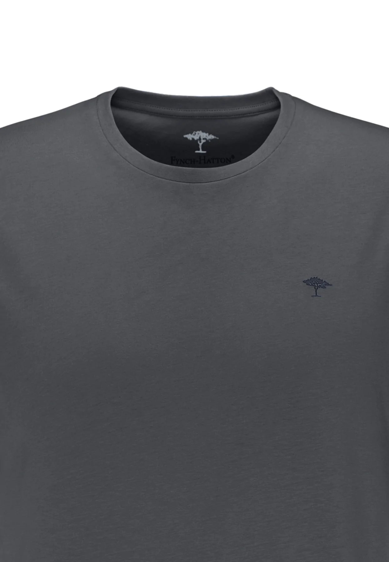 Fynch Hatton Grey Round Neck Asphalt Grey T-Shirt