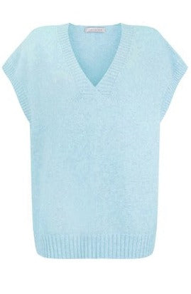 Amazing Woman Pirie Pale Blue V-Neck Knitted Vest