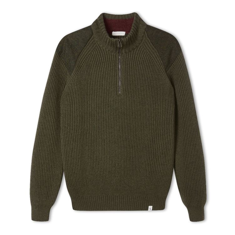 Peregrine Men's Foxton Olive Zip Neck