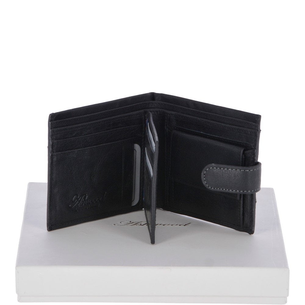 Ashwood Leather 1411-C Leather Wallet - Black