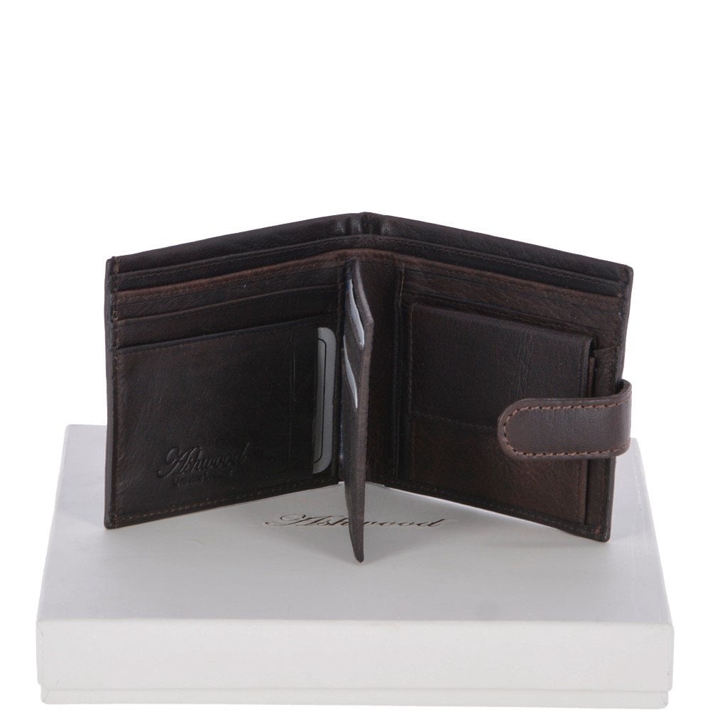 Ashwood Leather 1411-C Leather Brown Wallet