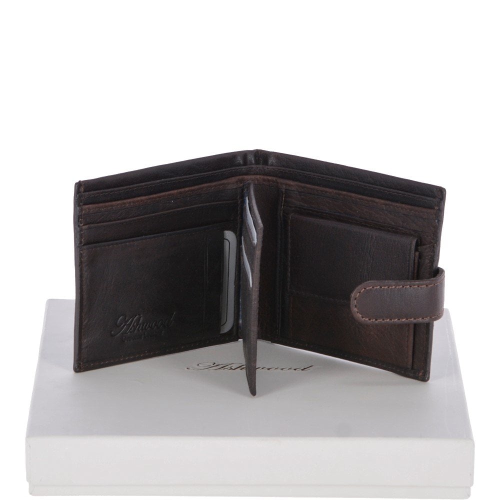 Ashwood Leather 1411-C Leather Wallet - Brown