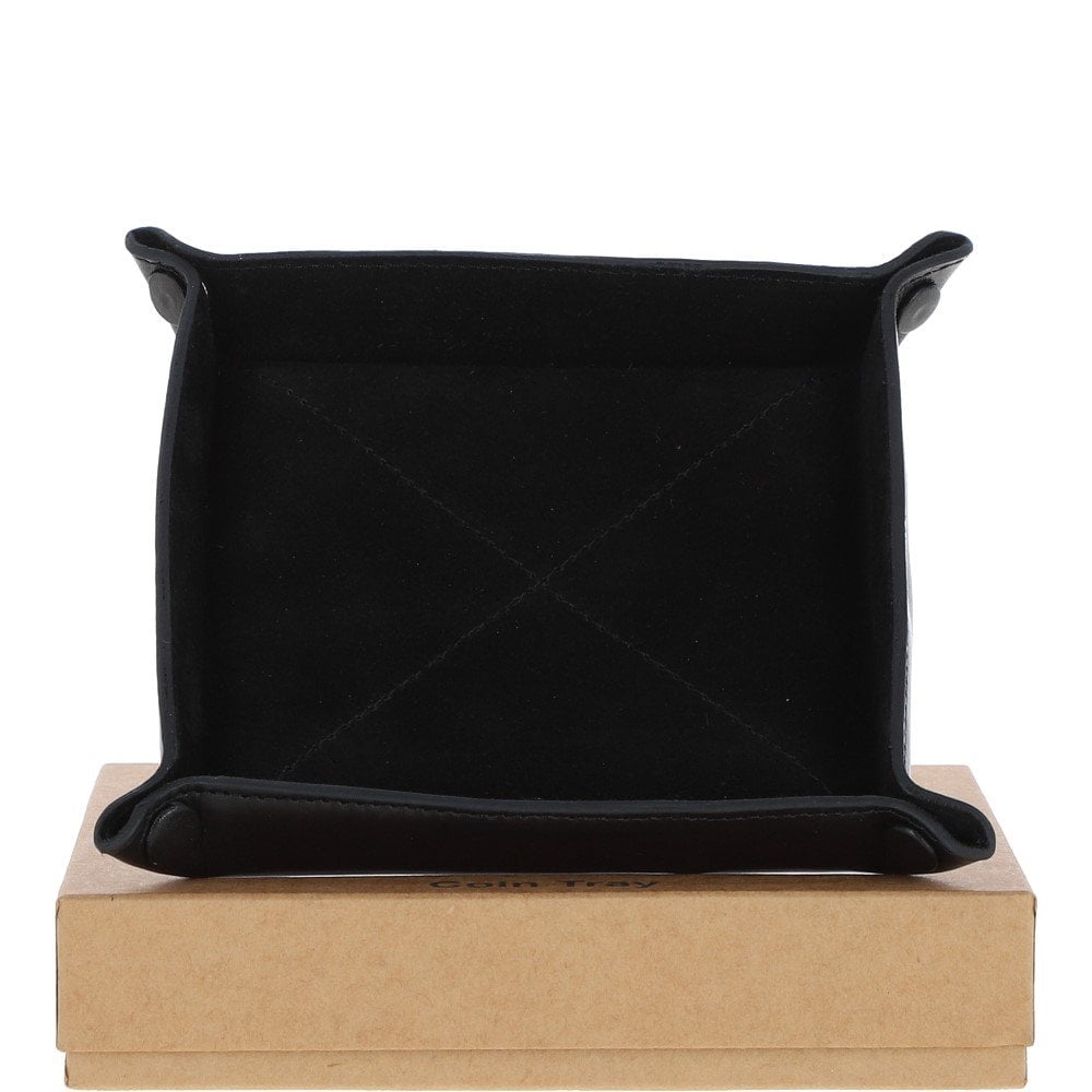 Ashwood Leather Black Coin Tray