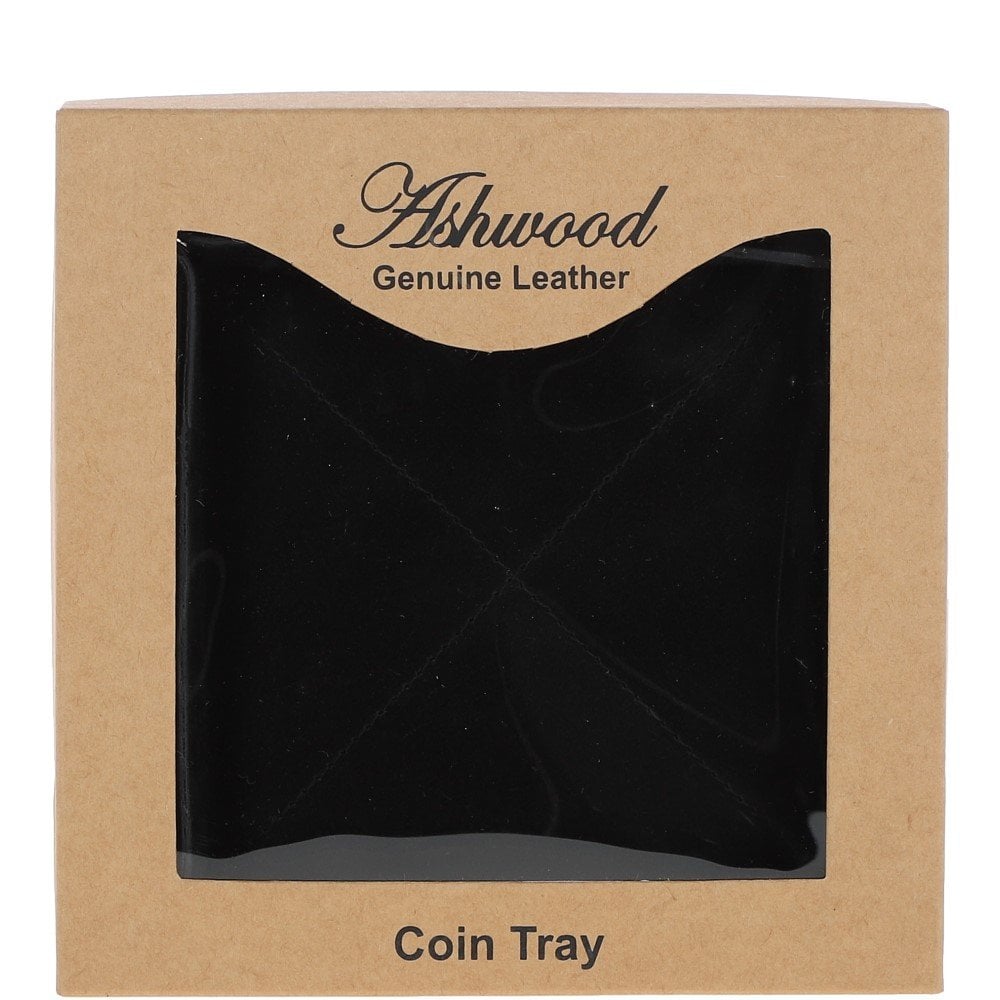 Ashwood Leather Black Coin Tray