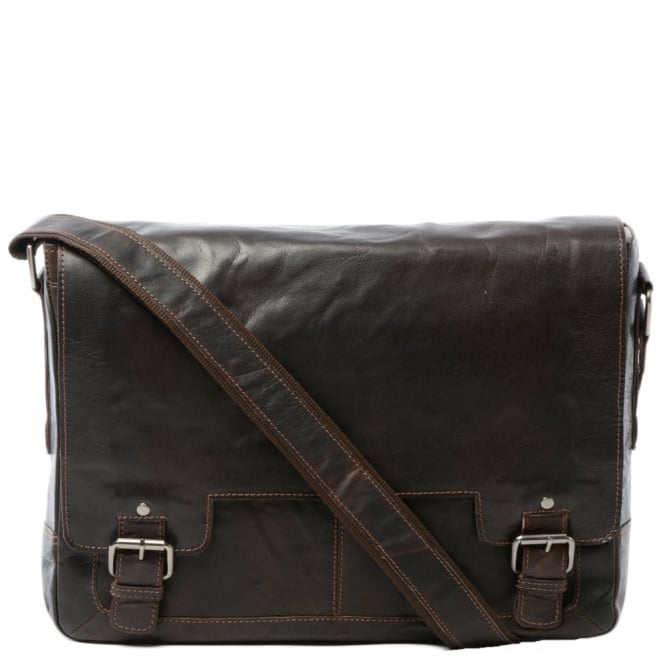 Ashwood Leather Crumble Brown Messenger Bag