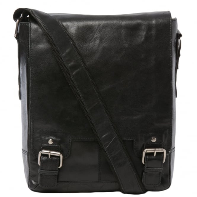 Ashwood Messenger Bag - Crumble Black