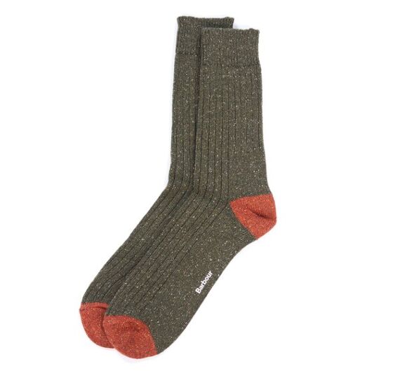 Barbour HOUGHTON Socks - Olive/Burnt Orange