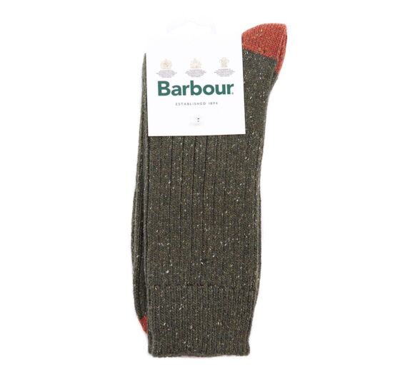 Barbour HOUGHTON Socks - Olive/Burnt Orange